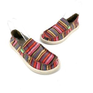 SANUK Donna Blanket Southwest Woven Pattern Slip On Flats